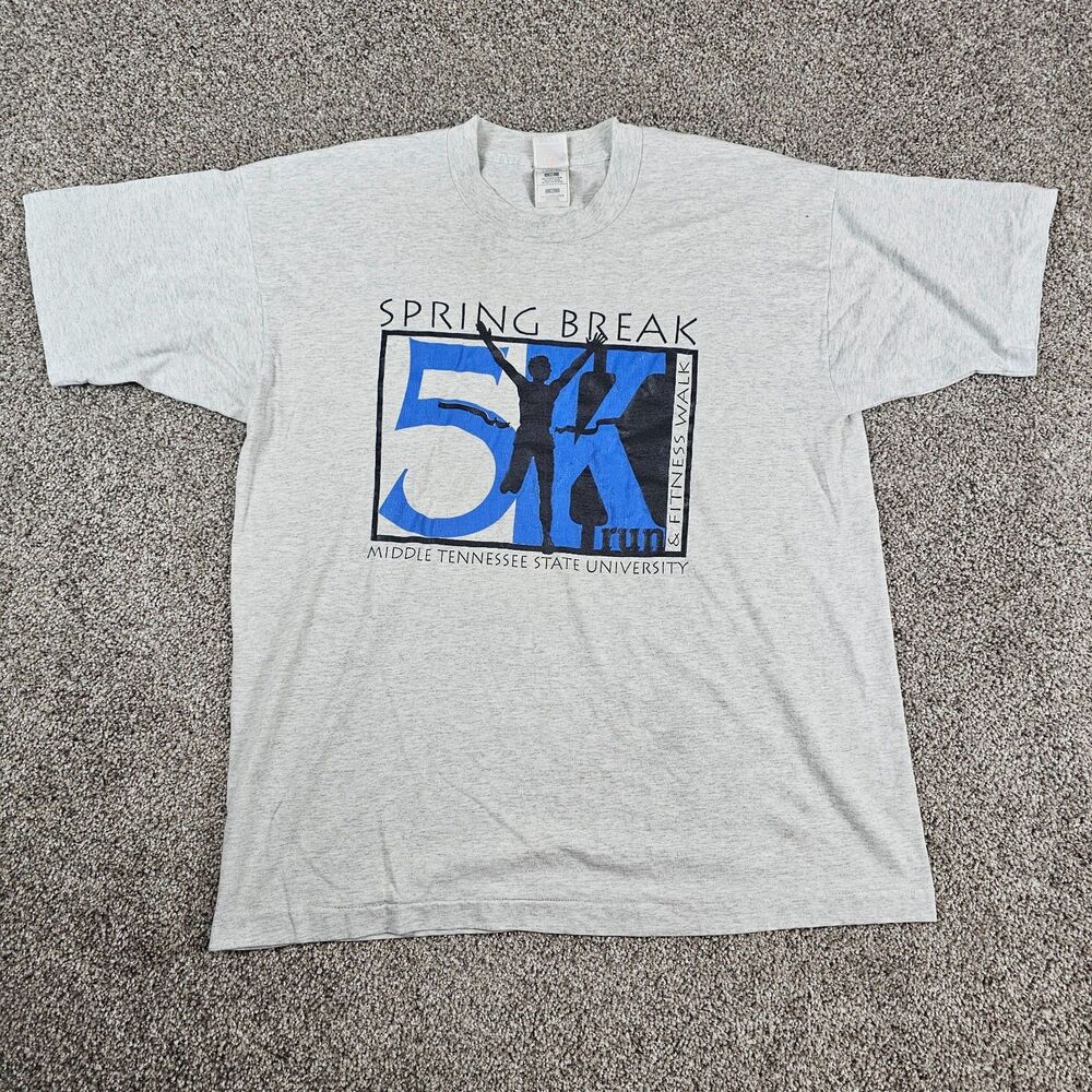 Vintage Middle Tennessee MTSU Blue Raiders Shirt Mens XL Gray 90s Single Stitch
